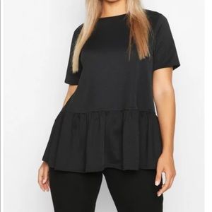 Oversized Drop Hem Smock Top